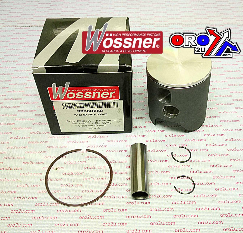 PISTON KIT 00-06 KTM250 66.40, WOSSNER 8090DC FORGED