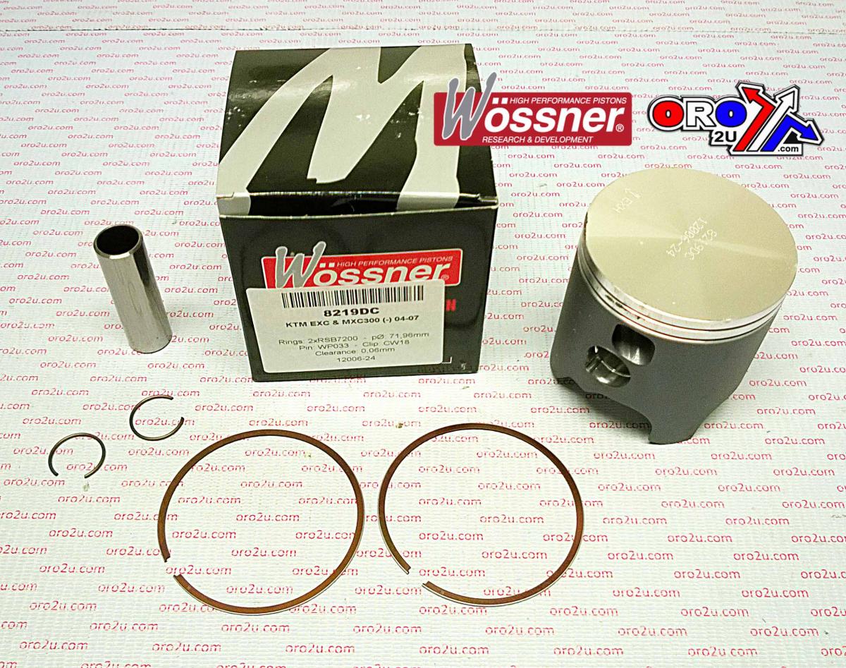 PISTON KIT 04-07 KTM300 72.00, WOSSNER 8219DB FORGED