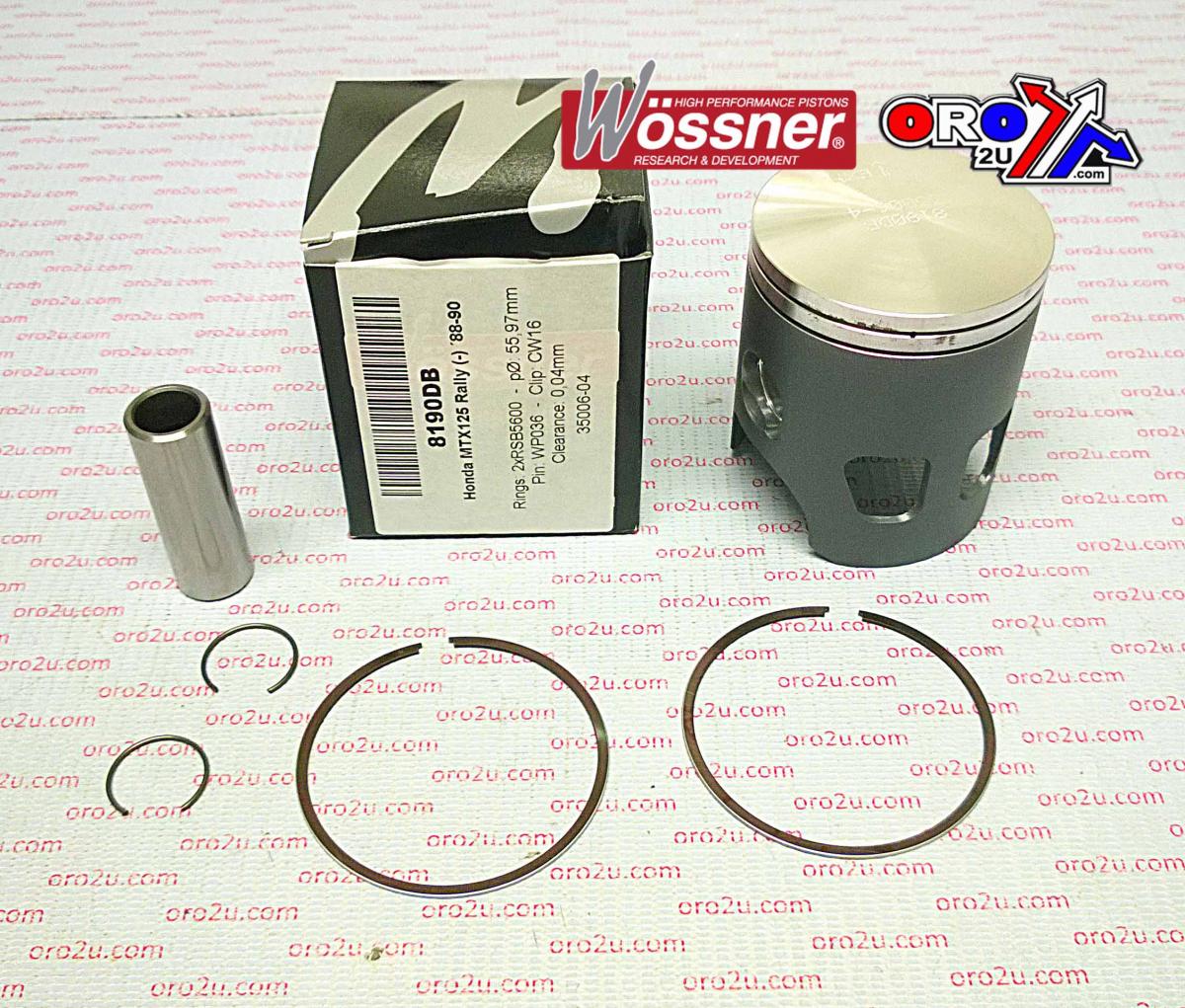 PISTON KIT 88-90 MTX125 56.00, WOSSNER 8190DB HONDA ROAD
