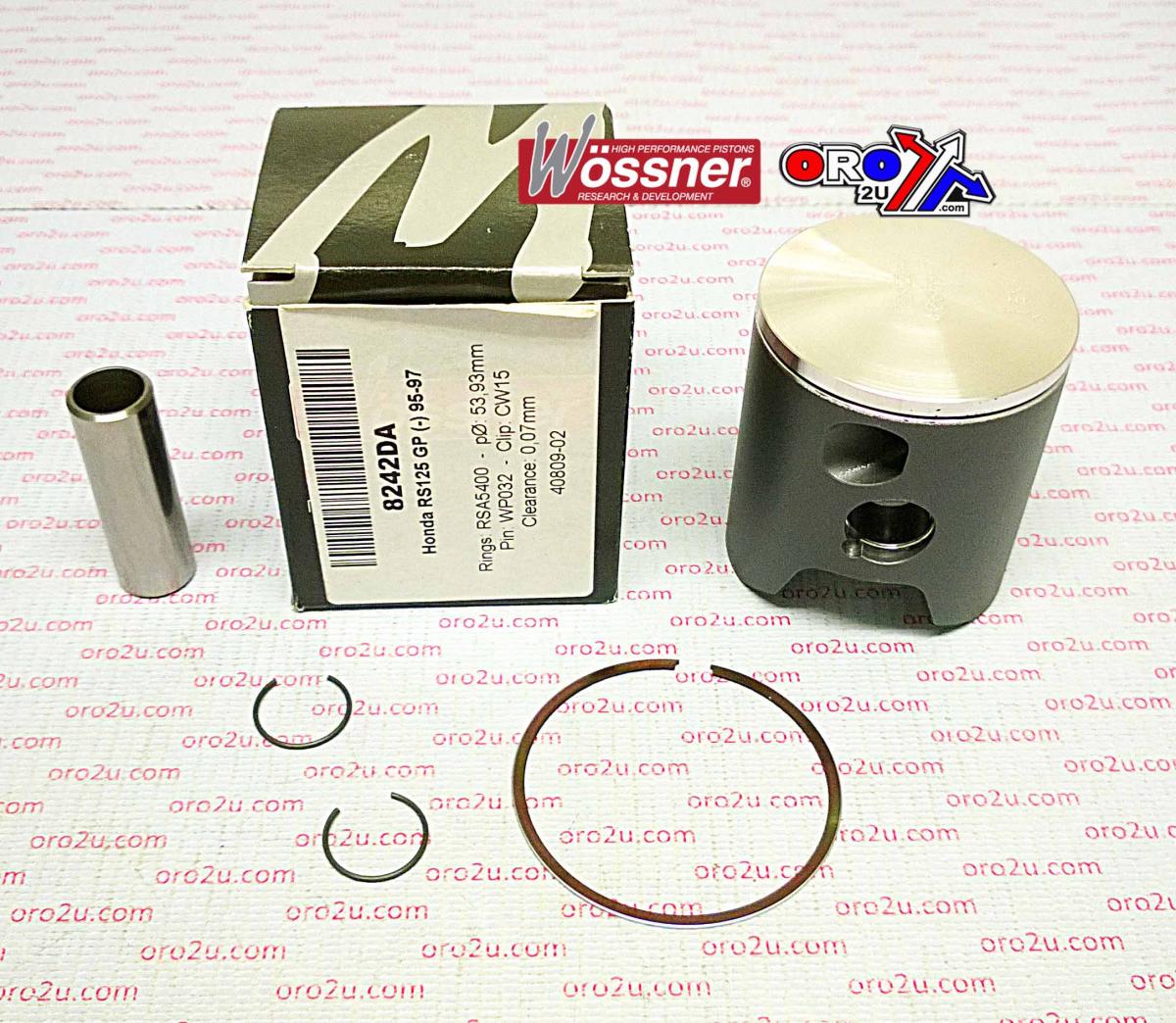 PISTON KIT 95-97 RS125 GP 54.0, FORGED WOSSNER 8242DB