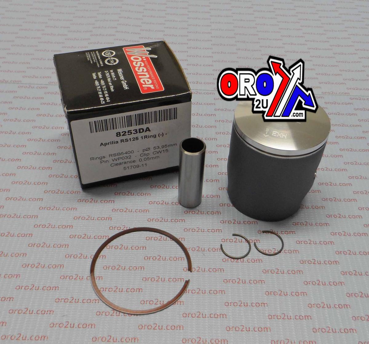 PISTON KIT Aprilia RS125 A, FORGED WOSSNER KIT 8253DA, SINGLE RING