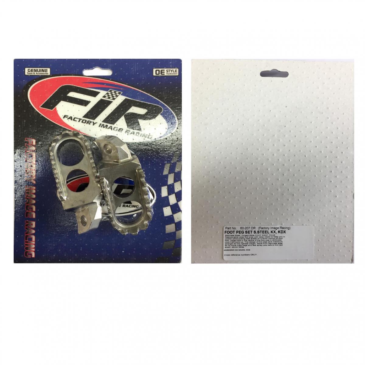 FOOT PEGS STAINLESS STEEL KX, KAWASAKI KX125/250, KDX