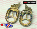 TITANIUM FOOTPEGS GRIPPER 06-26 KAWASAKI KX 250 450 F X 60mm WIDE 27 TEETH SCAR S3516