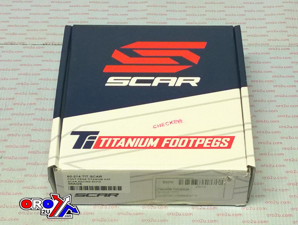 TITANIUM FOOTPEGS GRIPPER 06-26 KAWASAKI KX 250 450 F X 60mm WIDE 27 TEETH SCAR S3516