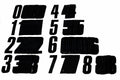 0-9 BLACK 11cm PK 108 NUMBERS