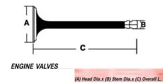 VALVE INTAKE 23mm HONDA, 14711-GN5-912, -713 AU-09000I, 14761-GN5-911, 14751-GN5-911