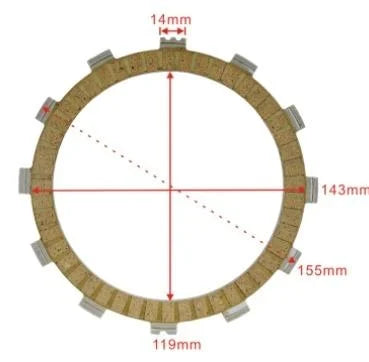 CLUTCH FRICTION PLATE SET/8 [CK2274], PCYCHIC MC-03785C