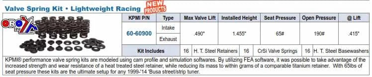 VALVE SPRING KIT HAYABUSA, KIBBLEWHITE 60-60900 SUZUKI