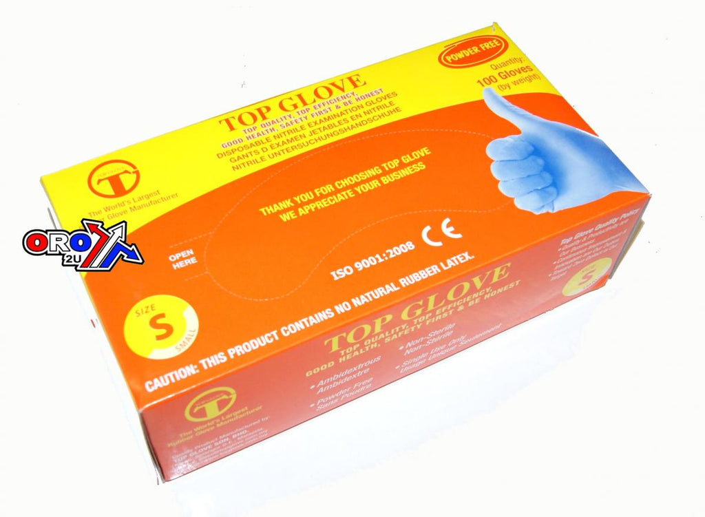 BLUE NITRILE GLOVES LARGE PK100, POWDER FREE, GLV6L