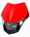 V-FACE LED HEADLIGHT, RTECH R-MASKRQNR009, HSQRED/BK