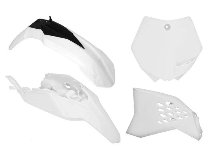 PLASTIC KIT/4 KTM65 09-11 WHT, RTECH R-KITKTM-BN0-508, WILL NOT FIT 2012