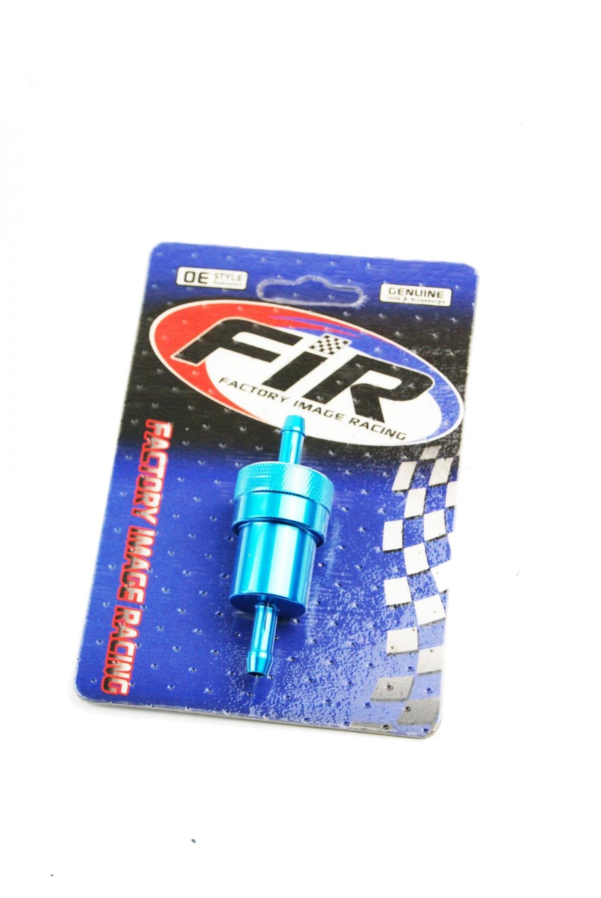 INLINE FUEL FILTER ALLOY 6mm 1/4 BLUE WITH CLEANABLE FILTER