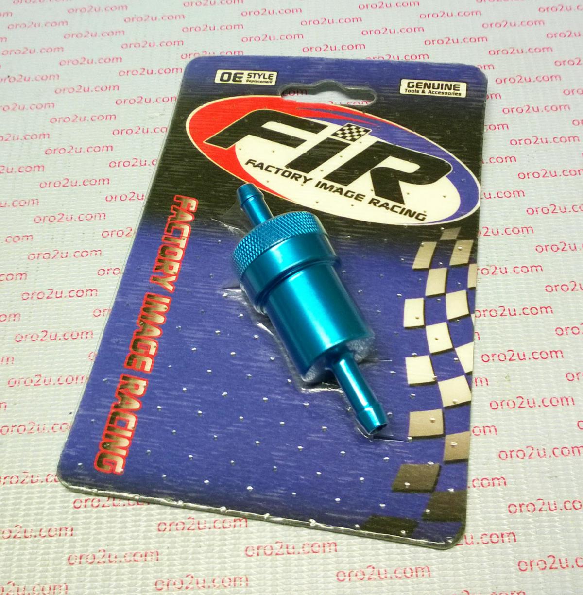 INLINE FUEL FILTER ALLOY 6mm 1/4 BLUE WITH CLEANABLE FILTER