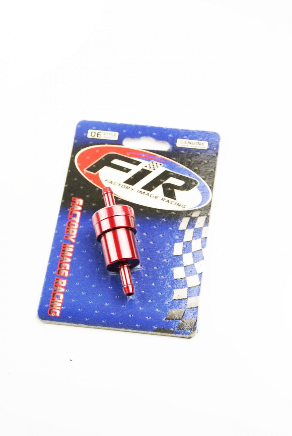 INLINE FUEL FILTER ALLOY 6mm 1/4 RED WITH CLEANABLE FILTER