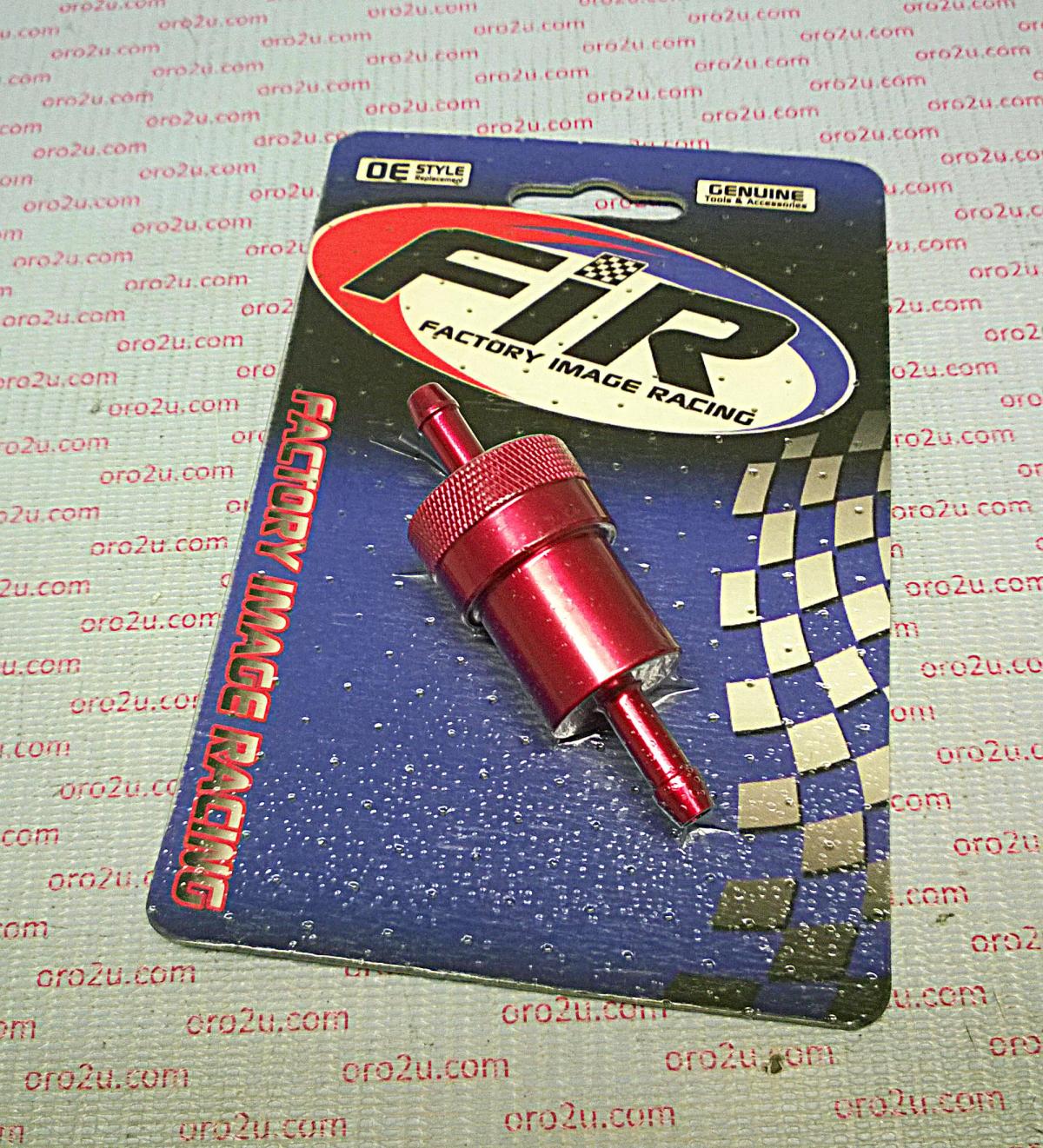 INLINE FUEL FILTER ALLOY 6mm 1/4 RED WITH CLEANABLE FILTER