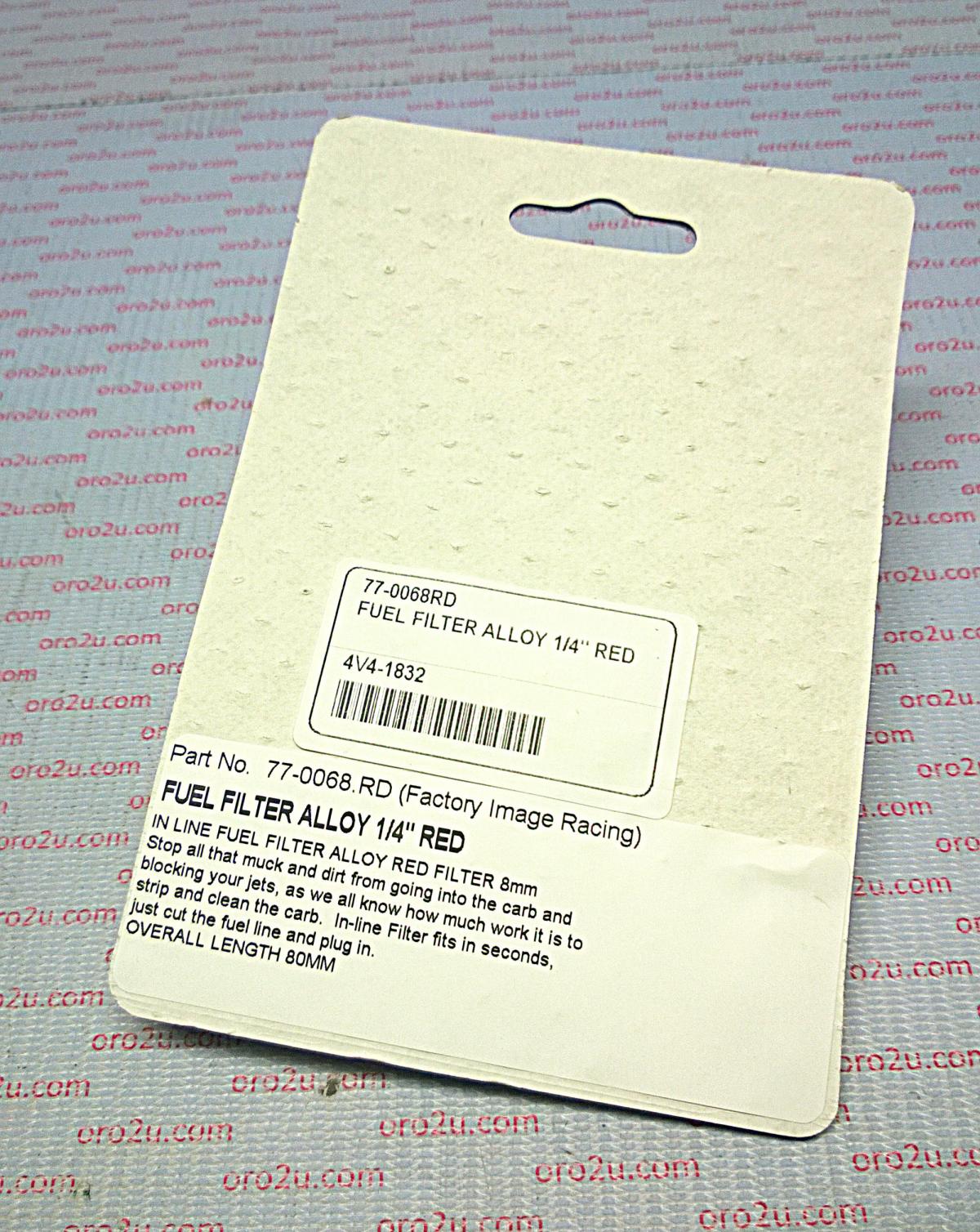 INLINE FUEL FILTER ALLOY 6mm 1/4 RED WITH CLEANABLE FILTER