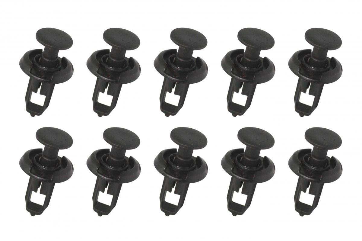 PACK-10 PLASTIC CENTER PUSH FENDER CLIPS RIVETS, 8mm x 20mm x 25mm