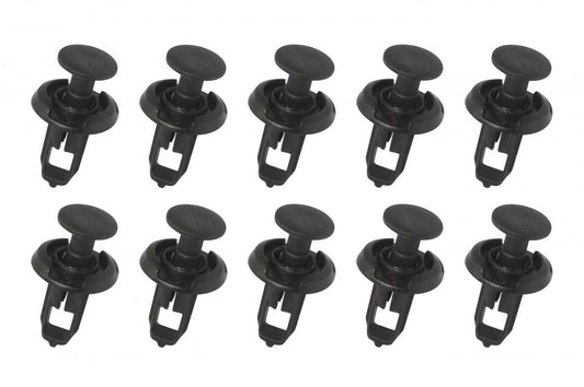 PACK-10 PLASTIC CENTER PUSH FENDER CLIPS RIVETS, 8mm x 20mm x 25mm