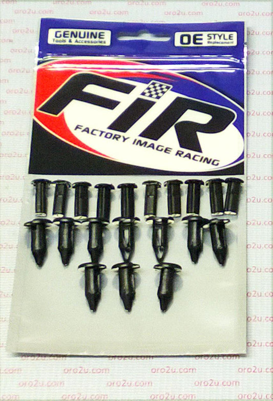 PACK-10 PLASTIC CENTER PUSH FENDER CLIPS RIVETS, 8mm x 23mm x 15mm