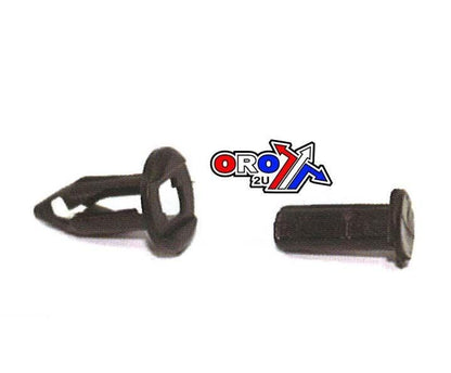 PACK-10 PLASTIC CENTER PUSH FENDER CLIPS RIVETS, 8mm x 23mm x 15mm