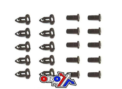PACK-10 PLASTIC CENTER PUSH FENDER CLIPS RIVETS, 8mm x 23mm x 15mm