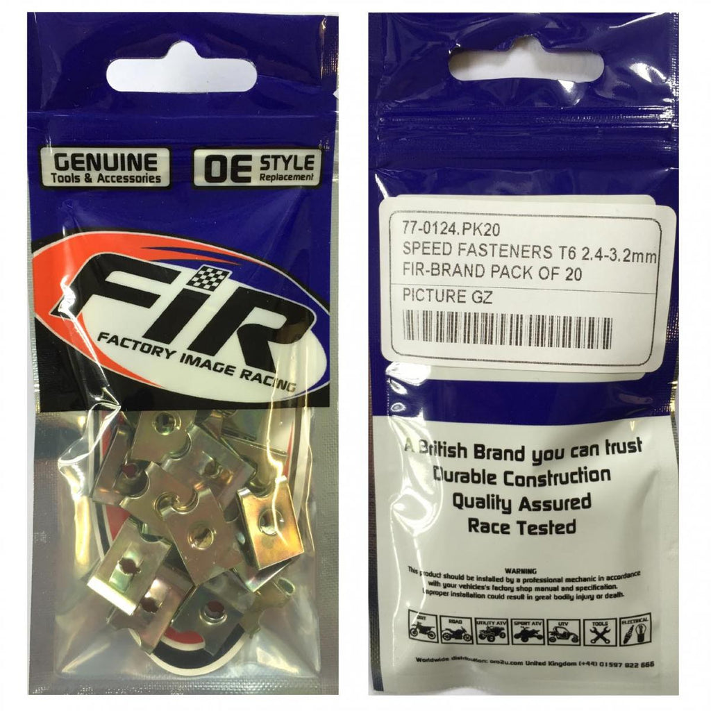 SPEED FASTENERS T6 2.4-3.2mm, PACK OF 20