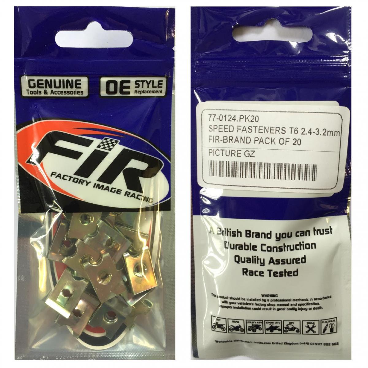 SPEED FASTENERS T6 2.4-3.2mm, PACK OF 20