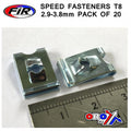 SPEED FASTENERS T8 2.9-3.8mm, PACK OF 20