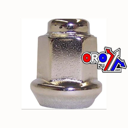 LUG NUT M12-1.5 BEV CHROME, LUG5 BEVELED