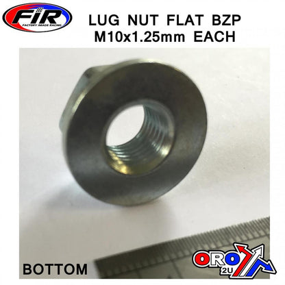 LUG NUT M10x1.25 FLAT OPEN, LUG4 STEEL OEM OPEN END