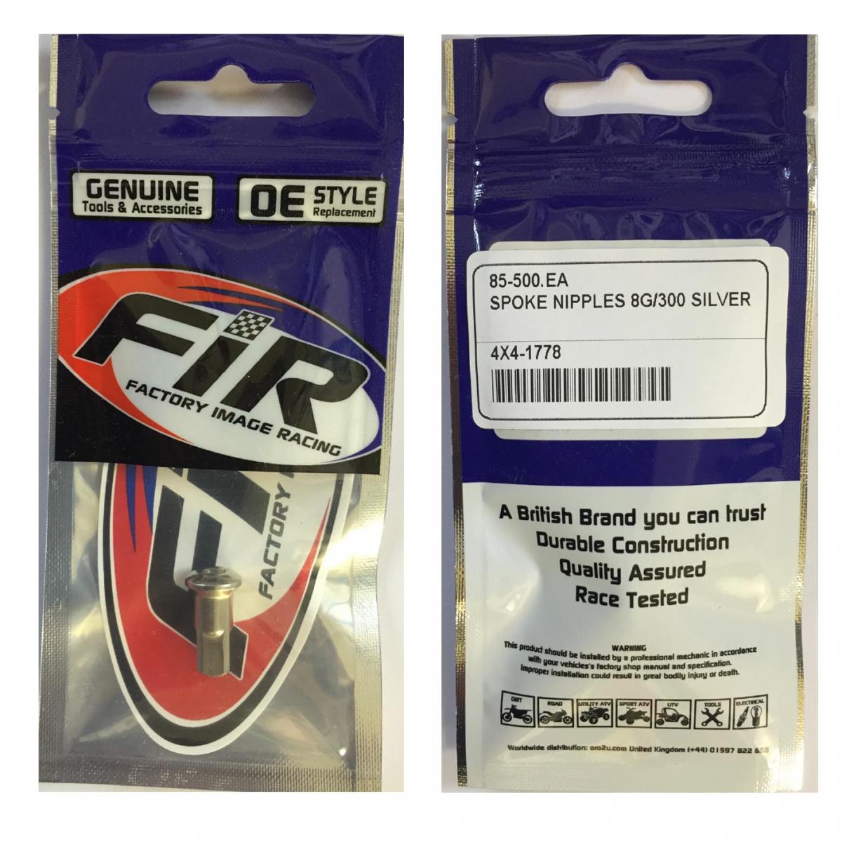 SPOKE NIPPLES 8G/300 SILVER