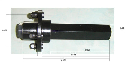TRAILER HUB SHAFT 4/100, 650 KG LIMIT / STUB AXLE, AC-12181