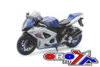MODEL DIE CAST SUZUKI GSX-R1000, 2008, BLUE AND SILVER, SCALE 1:12, NEWRAY 57003, ROAD