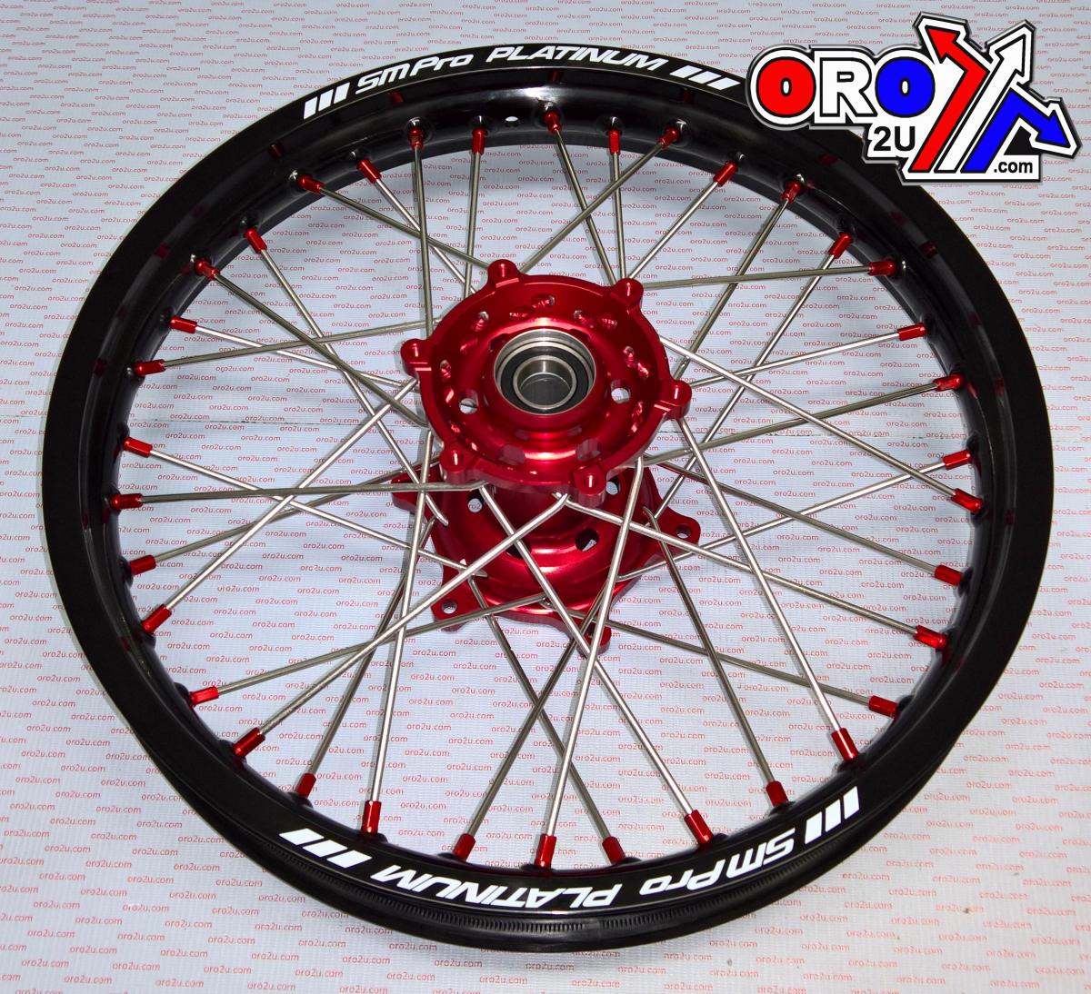 18x2.15 WHEEL GASGAS GLOSS BLACK/RED, MX-6030 GLOSS BLACK RIM, GLOSS RED HUB, SP05803840103 GLOSS RED NIPPLES