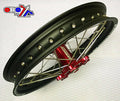 18x2.15 WHEEL HON BLACK/RED, MX-9131 RIM BLK, HUB RED, SP04703845199 MATT RIM