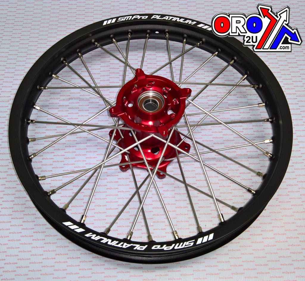 19x1.85 WHEEL HON BK MATT/RED, MX-9010 BK RIM / RED HUB, SP01203825199 MATT RIM