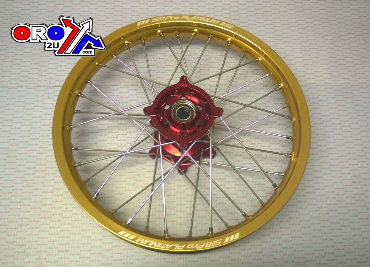 19x1.85 WHEEL HON GD GLOSS/RED, MX-9012 GOLD RIM, RED HUB, SP01203820299 GLOSS RIM