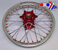 19x1.85 WHEEL HON SILVER/RED, MX-9011 SILVER RIM, RED HUB, SP01203825003 MATT RIM