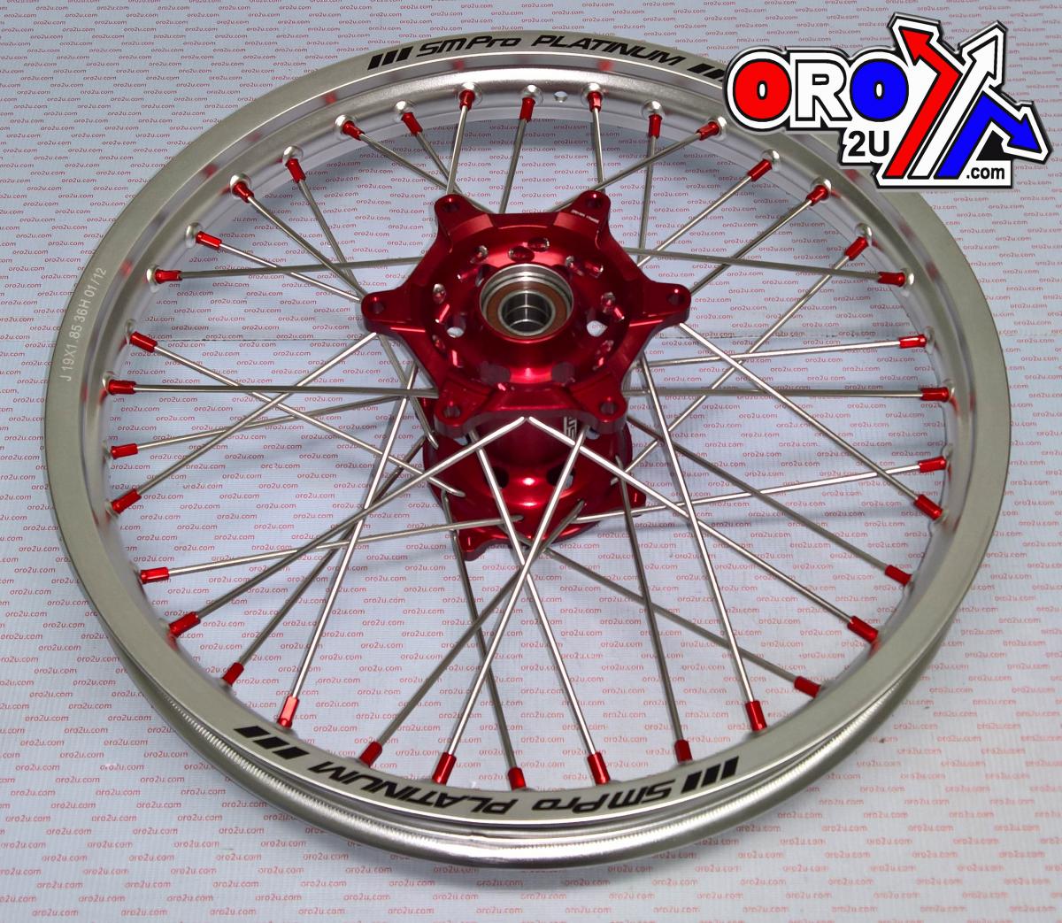 19x1.85 WHEEL HON SILVER/RED, MX-9011 SILVER RIM, RED HUB, SP01203825003 MATT RIM