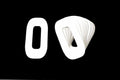 RACE NUMBERS - 0 ZERO - WHITE, PACK OF 25 / 15cm 6 / VINYL STICKER