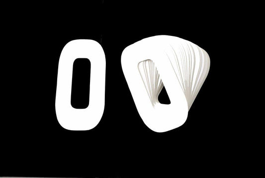 RACE NUMBERS - 0 ZERO - WHITE, PACK OF 25 / 15cm 6 / VINYL STICKER