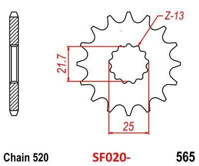 FRONT SPROCKET 14T [JTF565.14]