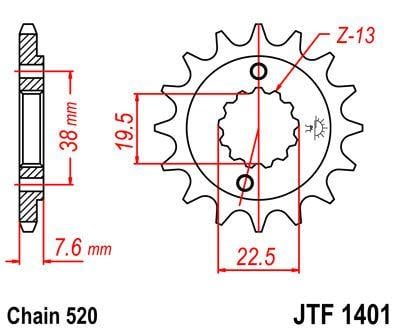 FRONT SPROCKET 13T [JTF1401.13]