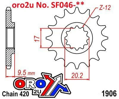 FRONT SPROCKET RENTHAL 307, KTM 65SX 1998-08, KTM 307--420-14P, 30742014, 307--420-14P
