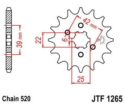 FRONT SPROCKET 16 [JTF1265.16] 520, PSYCHIC MX-126516