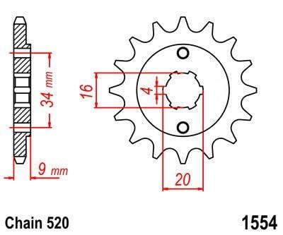 FRONT SPROCKET 12 [JTF1554.12] 520