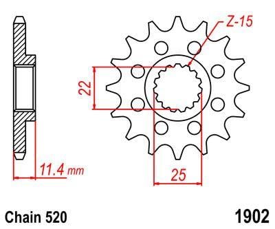 FRONT SPROCKET 15 [JTF1902.15] 520