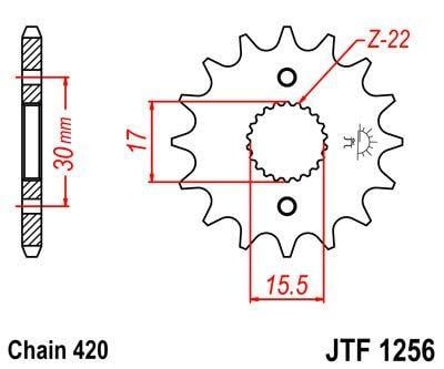 FRONT SPROCKET GROOVE & LIGHT, FRONT SPROCKET 14 [JTF1256.14] 420