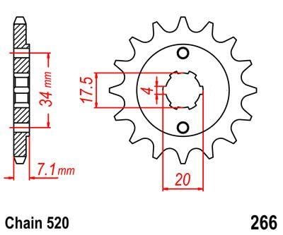 FRONT SPROCKET 13 [JTF266.13] 520