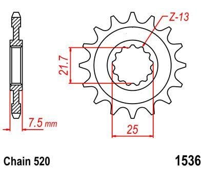 FRONT SPROCKET 14 [JTF1536.14] 520